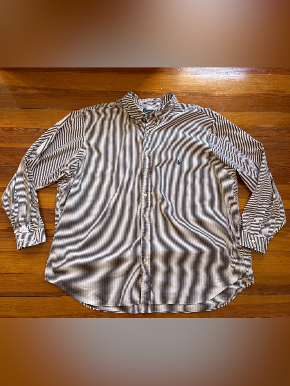 VTG Polo Ralph Lauren Men's Oxford Shirt Long Sleeve Button Down stripe size 3XL